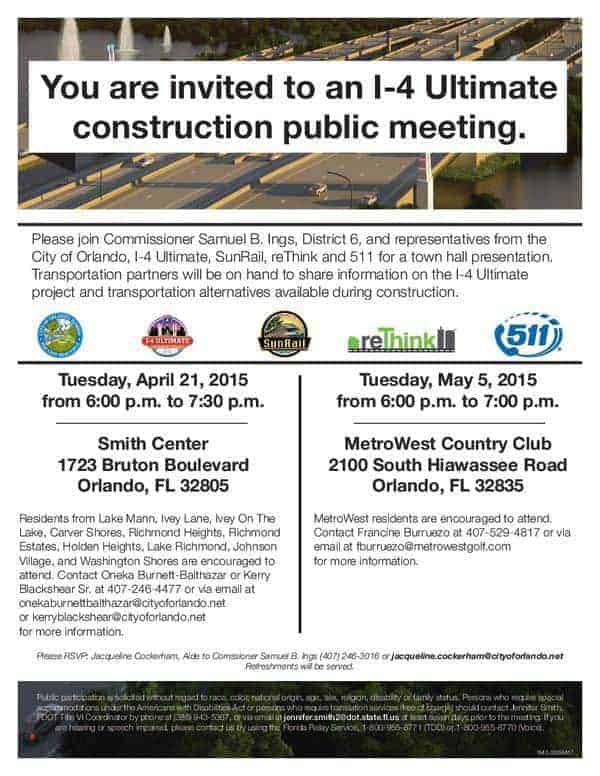 I-4 Ultimate project Town Hall Meetings