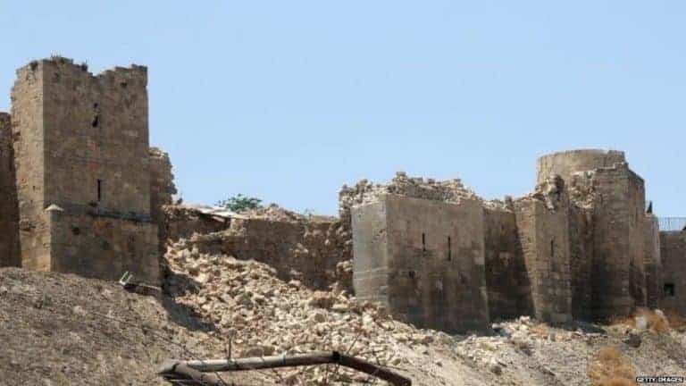 Bomb damages ancient Aleppo citadel