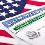 photo of social security card and flag
