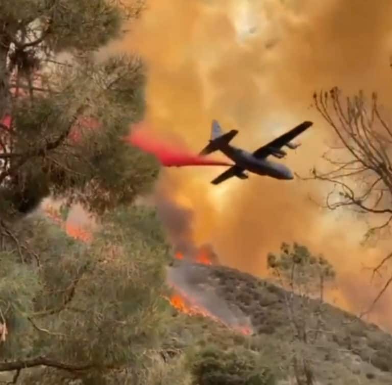 VIDEO: Firefighting Plane Dumps ‘Red Water’ on California Wildfire