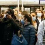 Parisians wearing masks