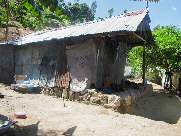 Home built with tarpaulin sheets