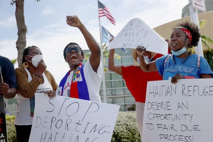 This is a Getty Image showing Haitian deportation protests