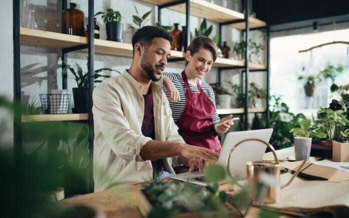 Image of business owners in shop