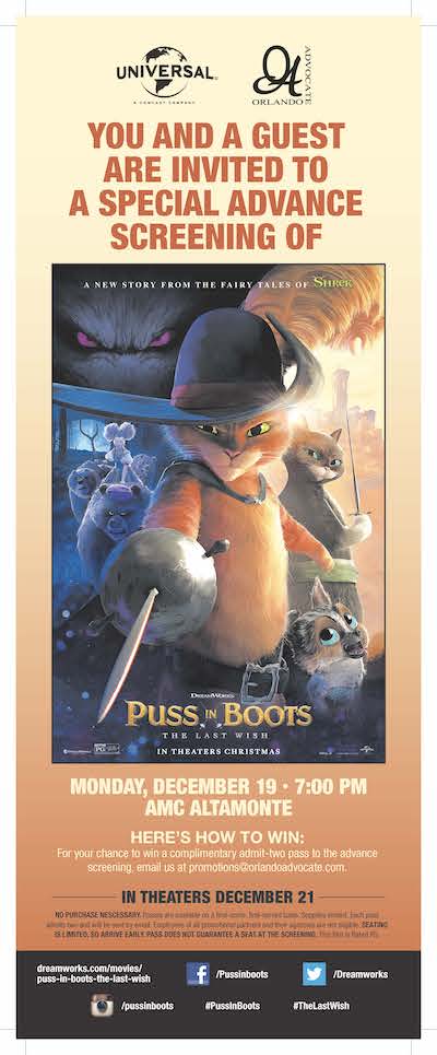 Advance Screening Puss In Boots The Last Wish Free Tickets The