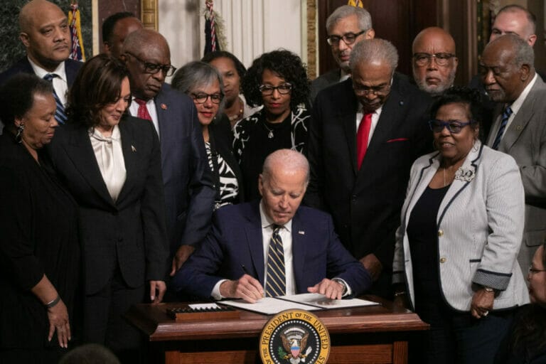 President Biden signing Emmitt Till proclamation