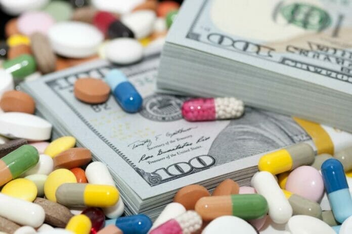 Image of pills and dollar bills