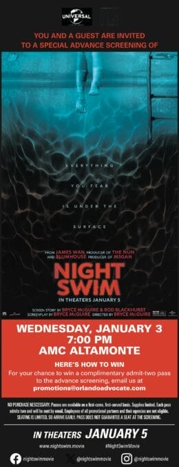 NIGHT SWIM promotional ad