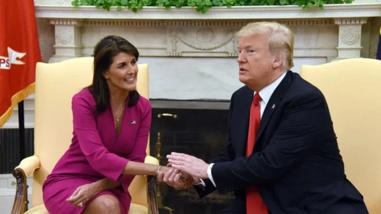 Then-Presidernt Trumps and Ambassador Nikki Haley