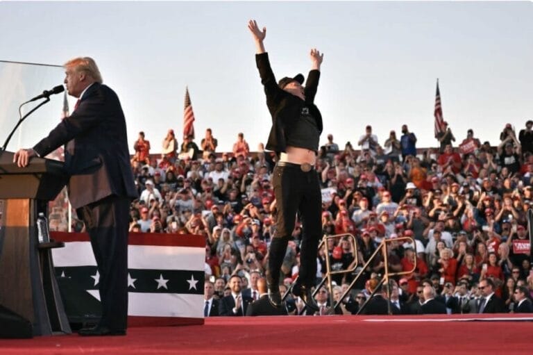 Elon Musk at Trump rally